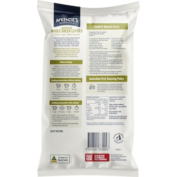 McKenzie's Lentils Whole Green 375g