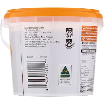 Woolworths Pure Australian Honey Pail 1kg