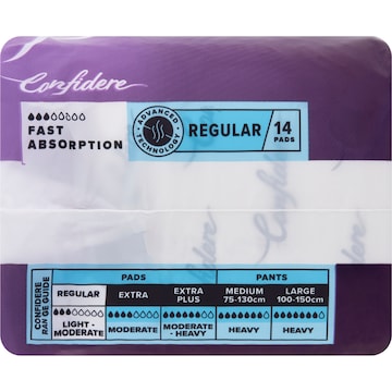 Confidere Incontinence Pads Regular 14 pack