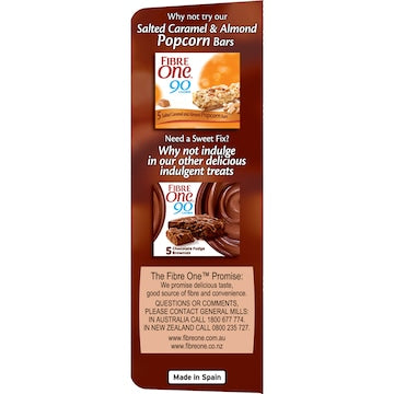 Fibre One 90 Calorie Milk Chocolate Popcorn Bars 21g x 5 pack