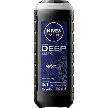 Nivea Men Deep 3 In 1 Shower Gel & Body Wash 500mL