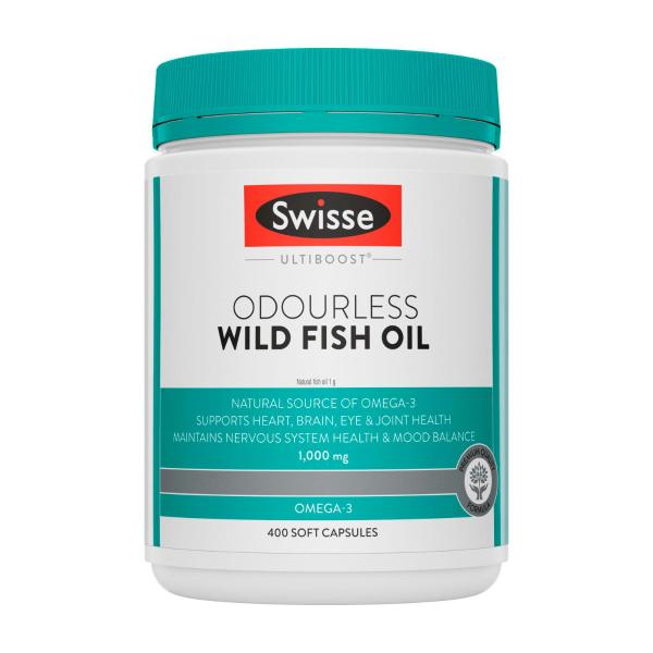 SWISSE ULTIBOOST ODORLESS WILD FISH OIL 1000MG CAPSULES 400PK