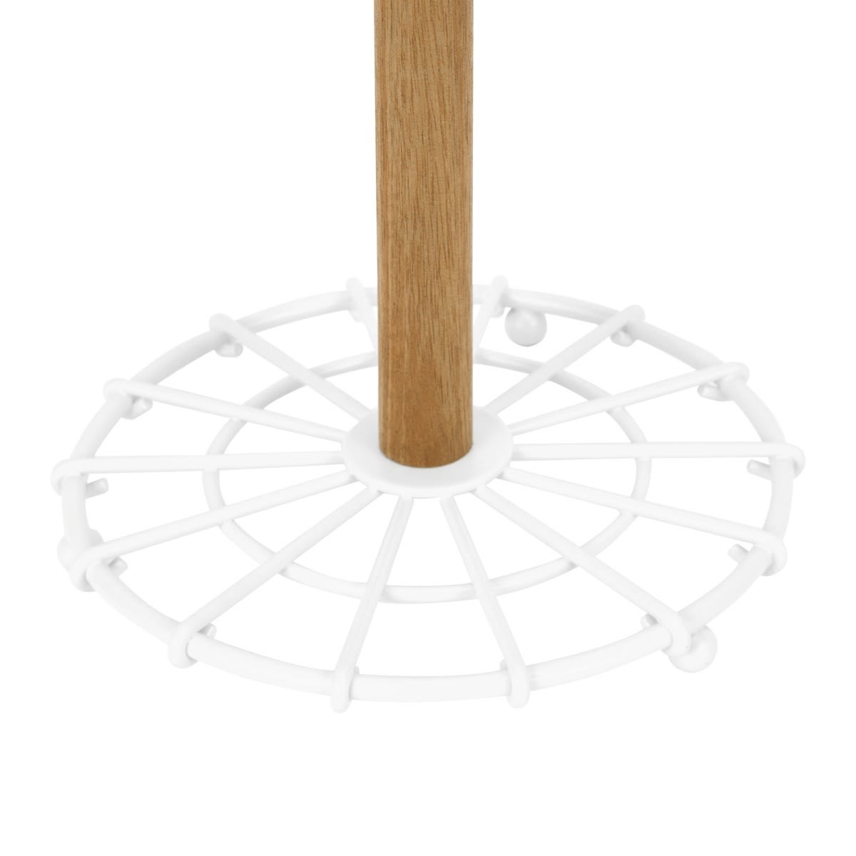 Off White and Acacia Paper Towel Stand
