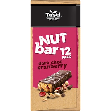 Tasti Nut Bar Dark Choc & Cranberry 420g