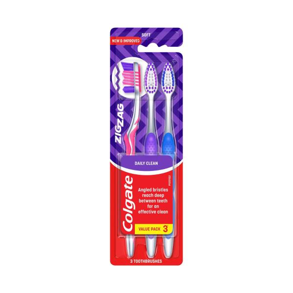 COLGATE ZIG ZAG SOFT TOOTHBRUSH 3 PACK