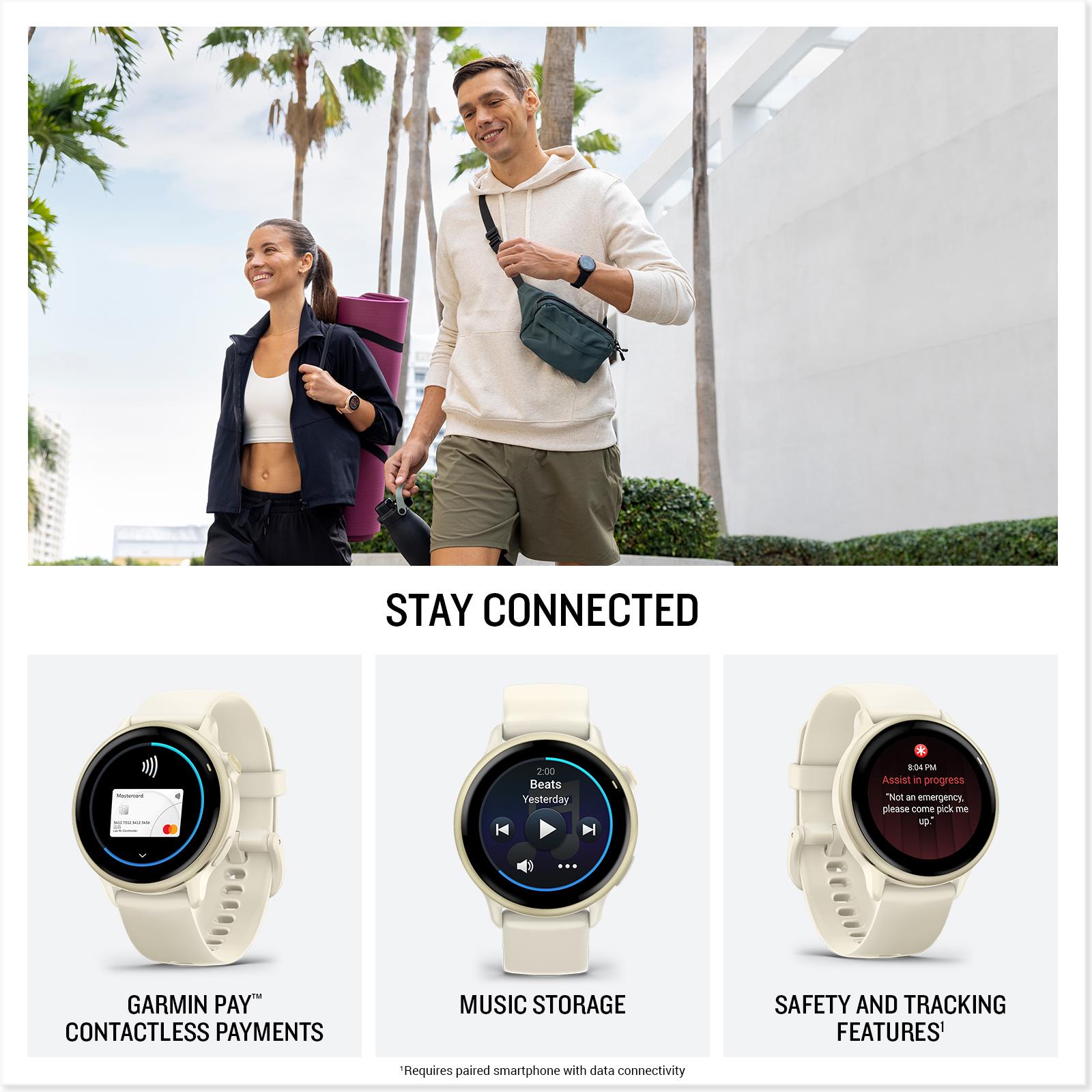 Garmin VivoActive 6 GPS Smartwatch (Lunar Gold/Bone Band)