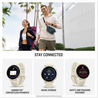 Garmin VivoActive 6 GPS Smartwatch (Lunar Gold/Bone Band)