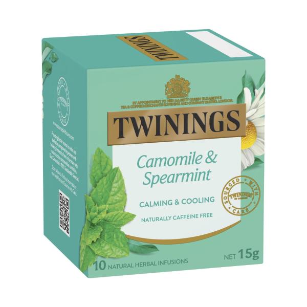 TWININGS HERBAL INFUSION TEA BAGS:CHAMOMILE SPEARMINT:.:10 PACK