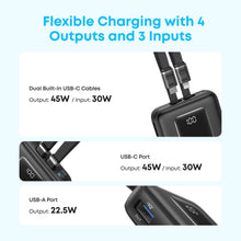 Anker Zolo 20k 45W Power Bank with Built-In Dual USB-C Cables (Black)