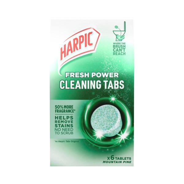 HARPIC FRESH POWER TOILET CLEANING TABS MOUNTAIN PINE 6 PACK