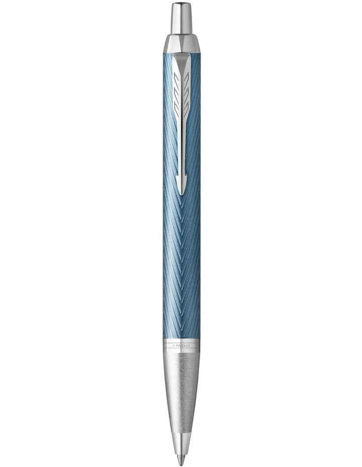 Premium Blue Grey with Chrome Trim Ballpoint Pen in Blue