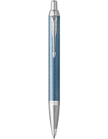 Premium Blue Grey with Chrome Trim Ballpoint Pen in Blue