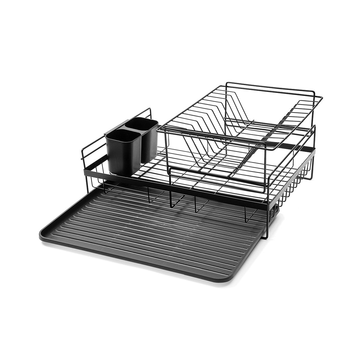 2 Tier Dish Rack - Black