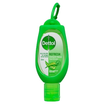 Dettol Instant Hand Sanitiser Refresh With Aloe Vera Clip On 50mL