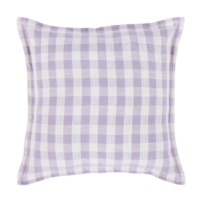 50cm Gingham Cushion - Lilac