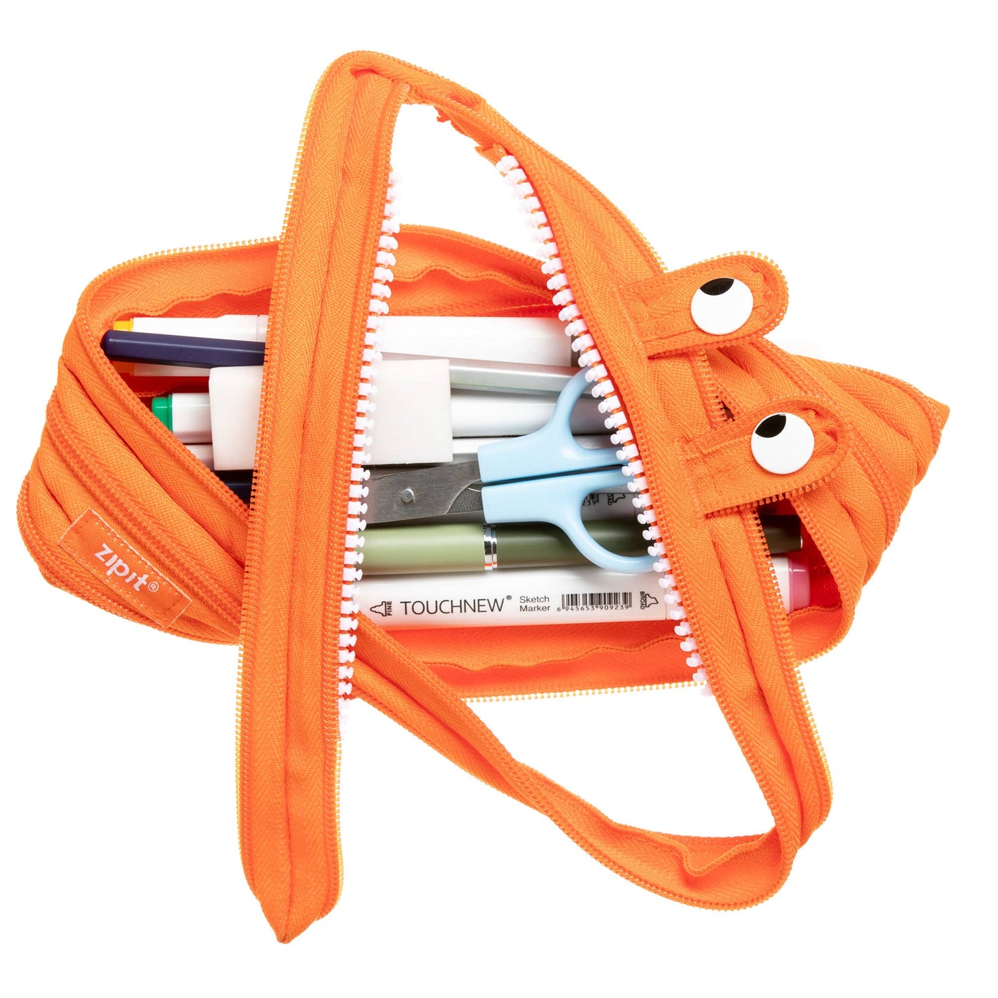 ZIPIT Monster Pencil Case Orange Stationary 3yrs+