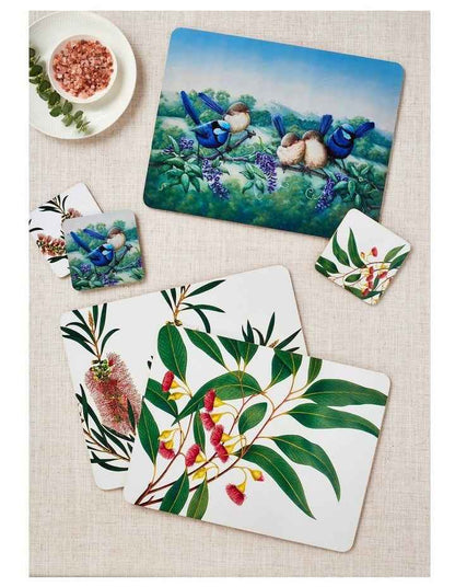 Birds of Australia KC 10-Year Anniversary 34x26.5cm Set of 4 Cork Back Placemat in Multi