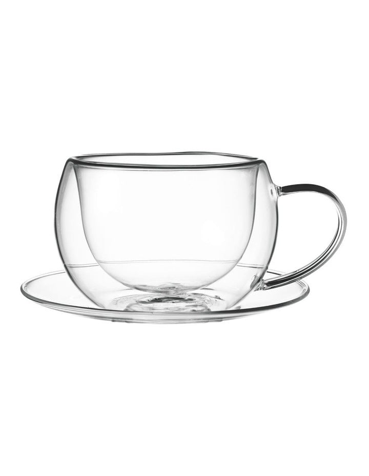 Blend Double Wall Cup and Saucer 270ml Set of 2