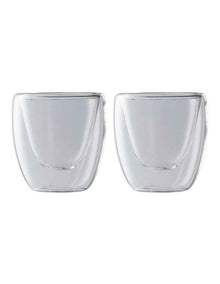 Blend Double Wall Espresso Cup Set of 2 80ml in Clear
