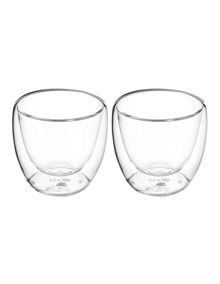 Blend Double Wall Espresso Cup Set of 2 80ml in Gift Boxed