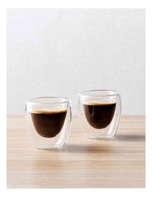 Blend Double Wall Espresso Cup Set of 2 80ml in Clear