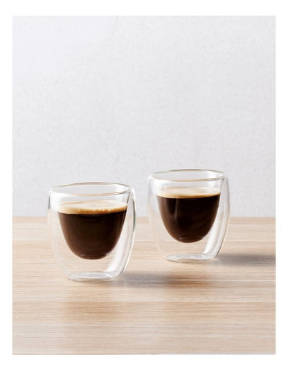 Blend Double Wall Espresso Cup Set of 2 80ml in Gift Boxed