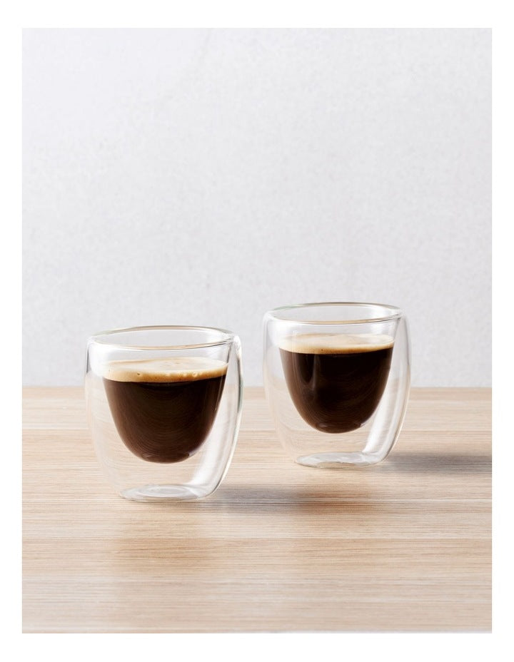 Blend Double Wall Espresso Cup Set of 2 80ml in Gift Boxed