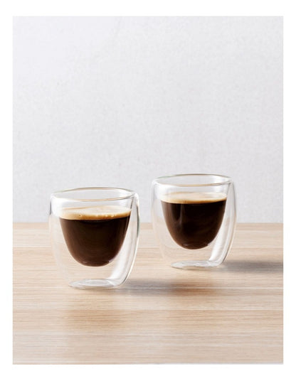 Blend Double Wall Espresso Cup Set of 2 80ml in Gift Boxed