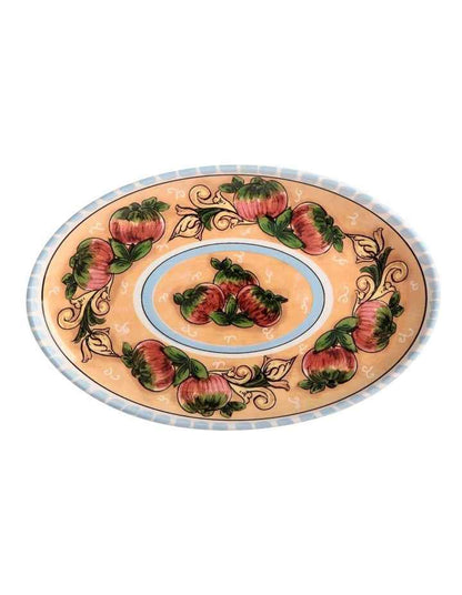 Ceramica Salerno Oval Platter 40x26cm Apples