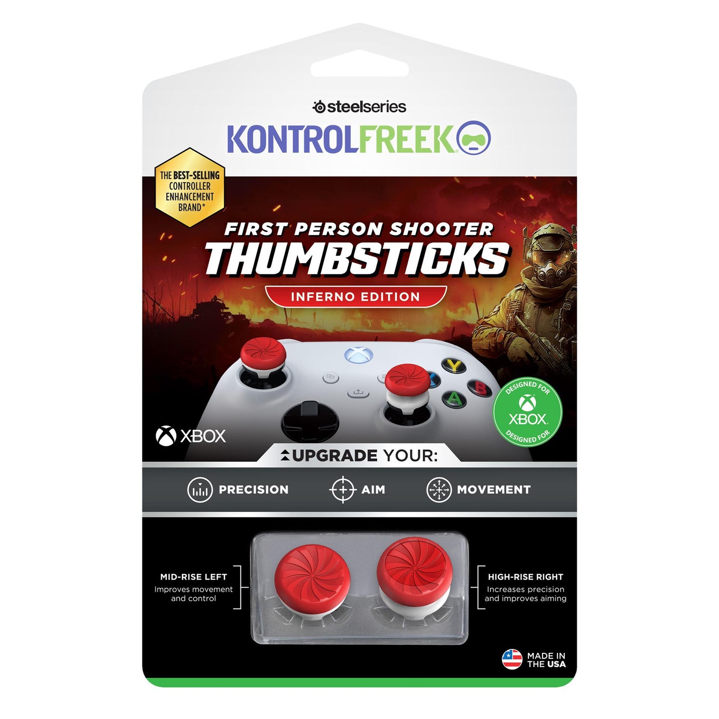 KontrolFreak FPS Inferno (Red/White) Kit
