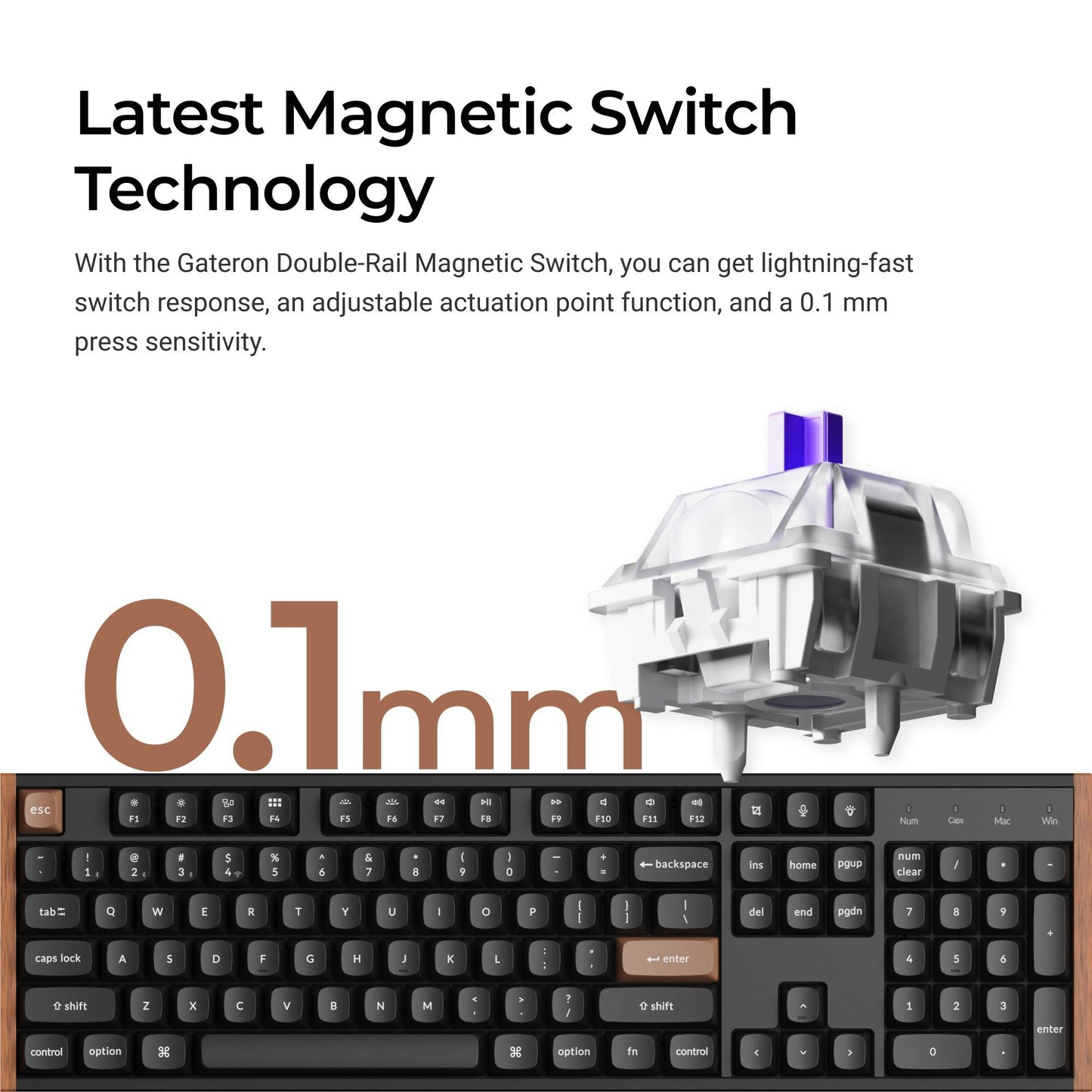 Keychron K10 HE Full Size Wireless Magnetic Switch Custom Keyboard (Black)