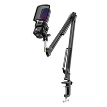 Playmax RGB Black Microphone with arm and Tripod
