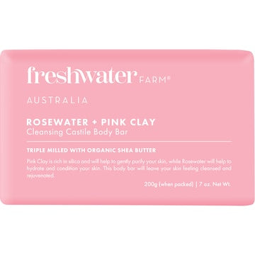 Freshwater Farm Australia Rosewater & Pink Clay Cleansing Bar 200g