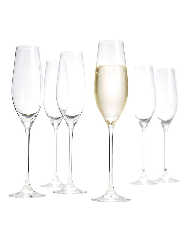Cuvee Champagne Flute Set of 6 210ml in Clear