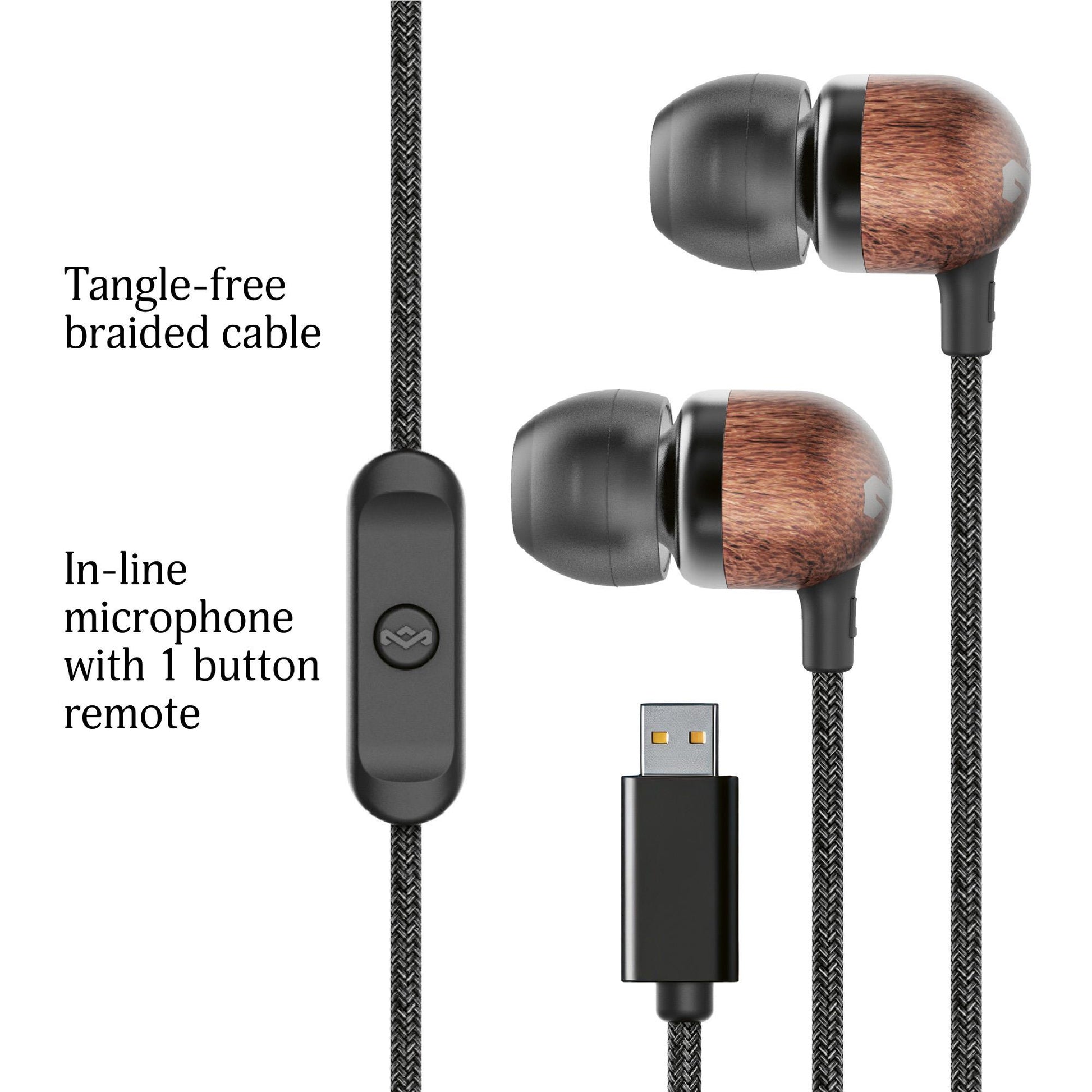 Marley Smile Jamaica USB-C In-Ear Headphones (Signature Black)