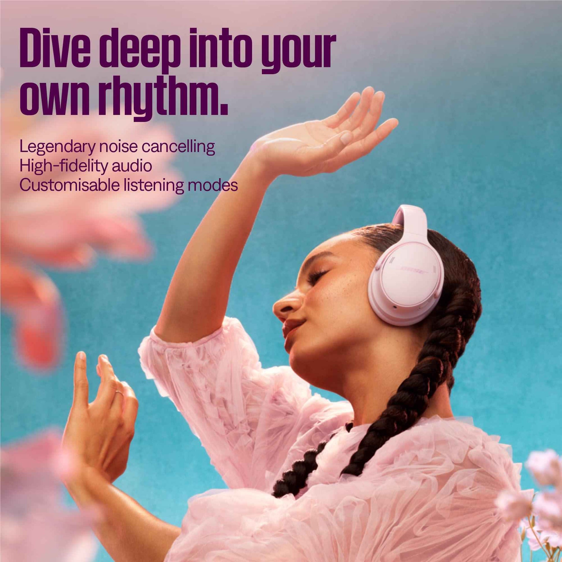 Bose QuietComfort Noise Cancelling Headphones (Petal Pink)