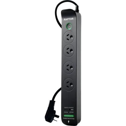 Jackson Raptor 4 Outlet Slimline 45W PD Surge Protected Powerboard