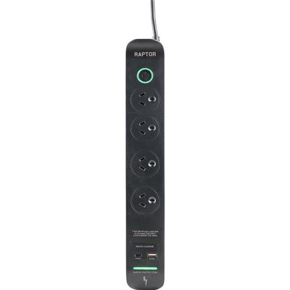 Jackson Raptor 4 Outlet Slimline 45W PD Surge Protected Powerboard