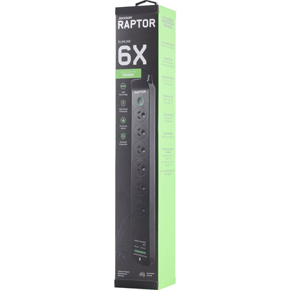Jackson Raptor 6 Outlet Slimline 45W PD Surge Protected Powerboard