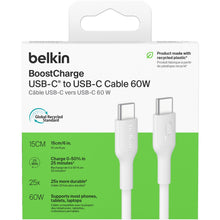 Belkin BoostCharge USB-C 60W 2.0 PCR Cable 15cm (White)