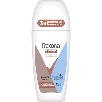 Rexona Women Clinical 96hr Deodorant Roll On Shower Clean 50mL