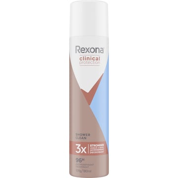 Rexona Women Clinical 96hr Deodorant Aerosol Shower Clean 180mL