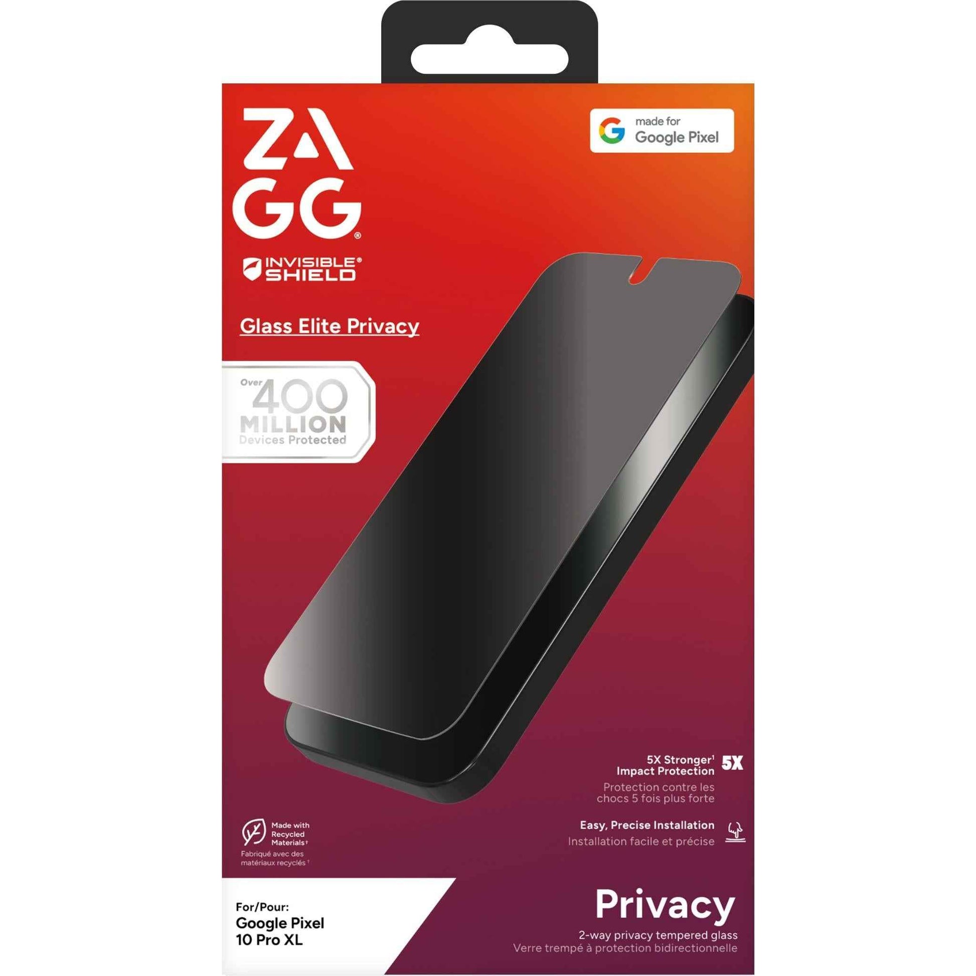 ZAGG InvisibleShield Glass Elite Privacy Screen Protector for Google Pixel 10 Pro XL