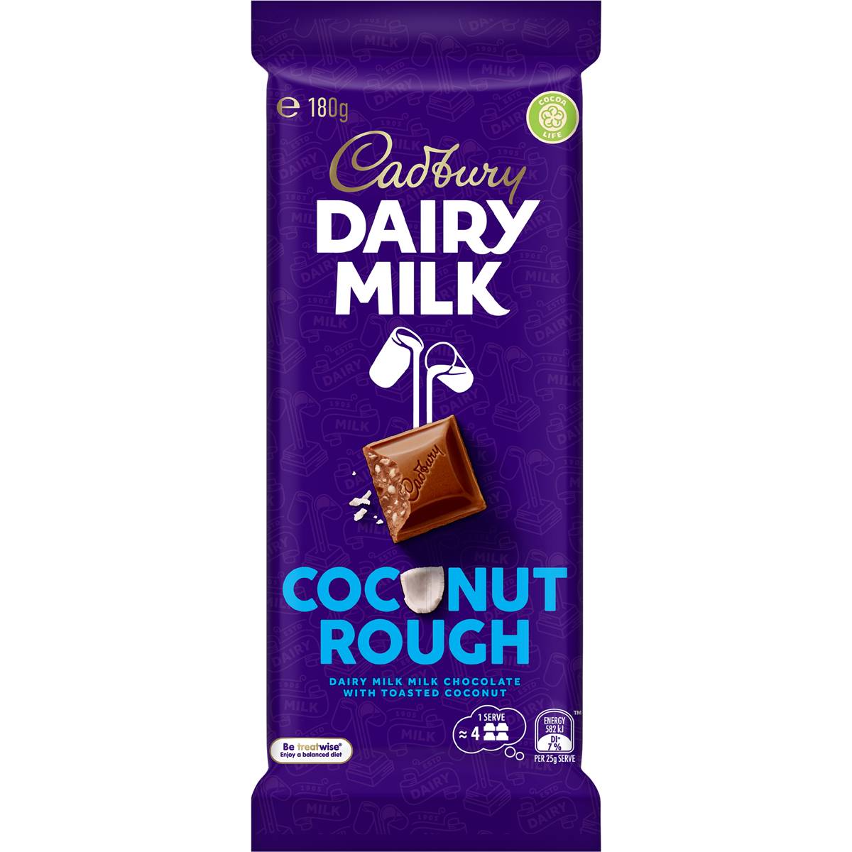 Cadbury Coconut Rough Chocolate Block 180g