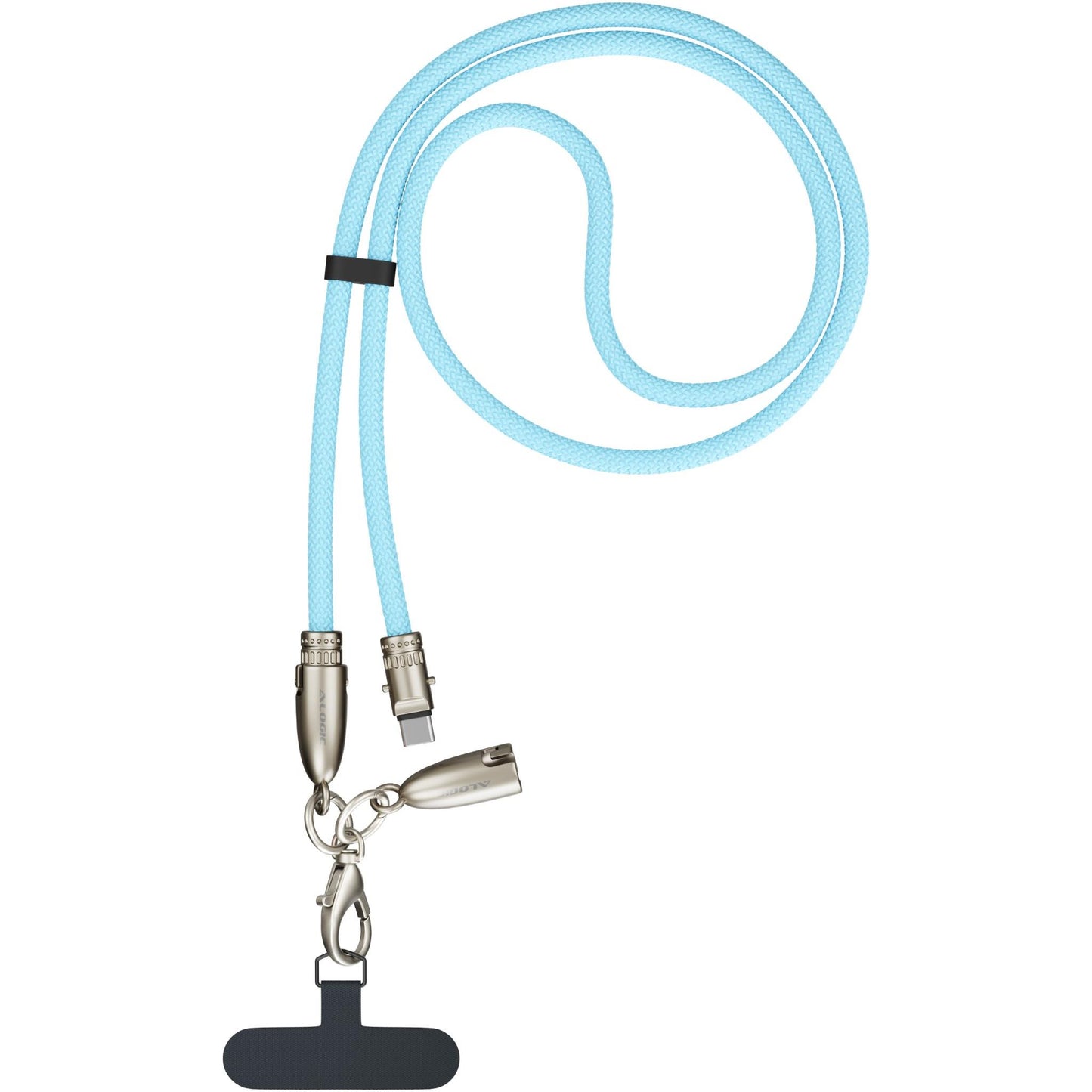 ALOGIC Tether USB-C to C Lanyard Data and 60W Charge Cable 1.2m (Aqua)