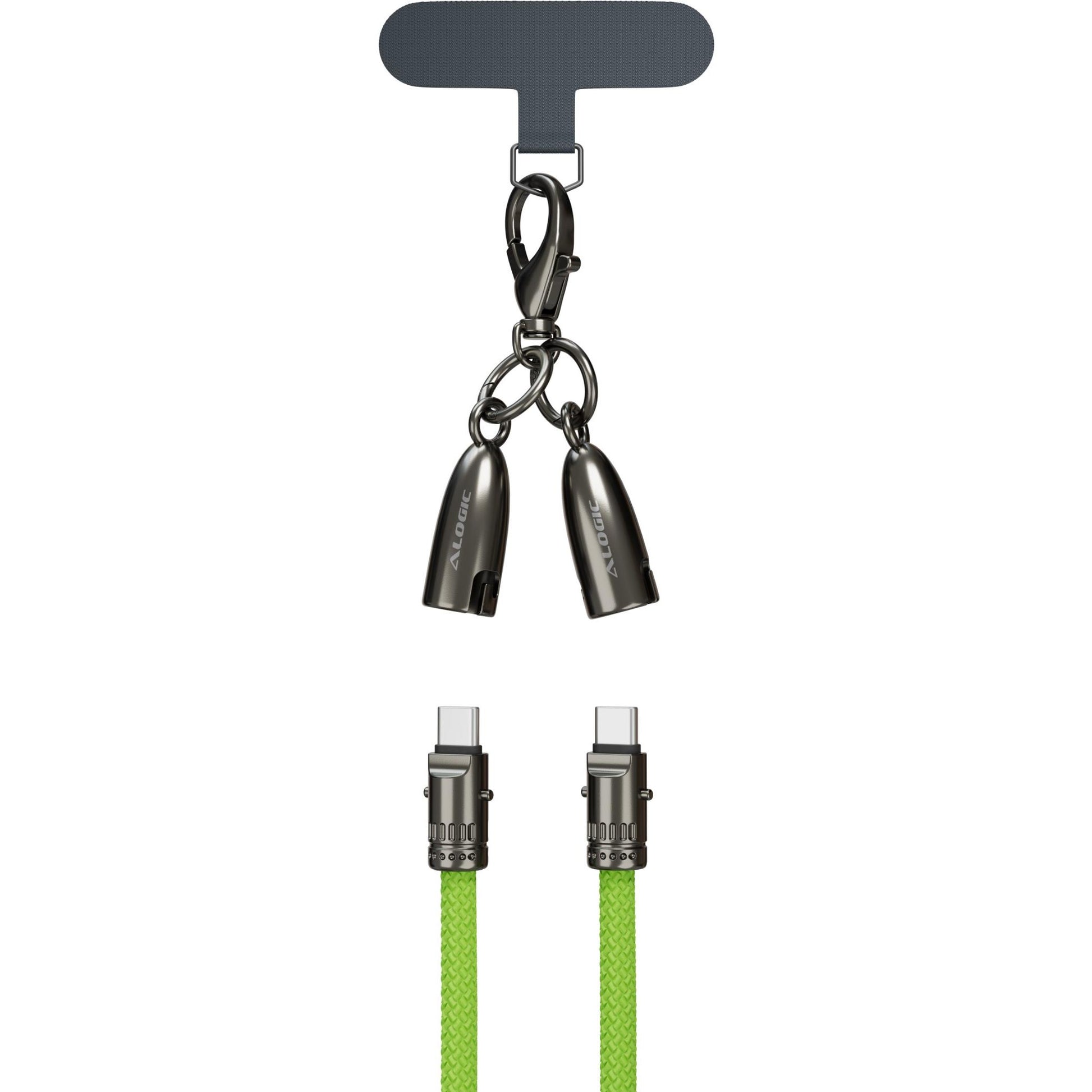 ALOGIC Tether USB-C to C Lanyard Data and 60W Charge Cable 1.2m (Lime)