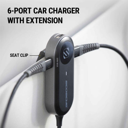 Scosche 100W Multi Travel 6 Port Car Charger