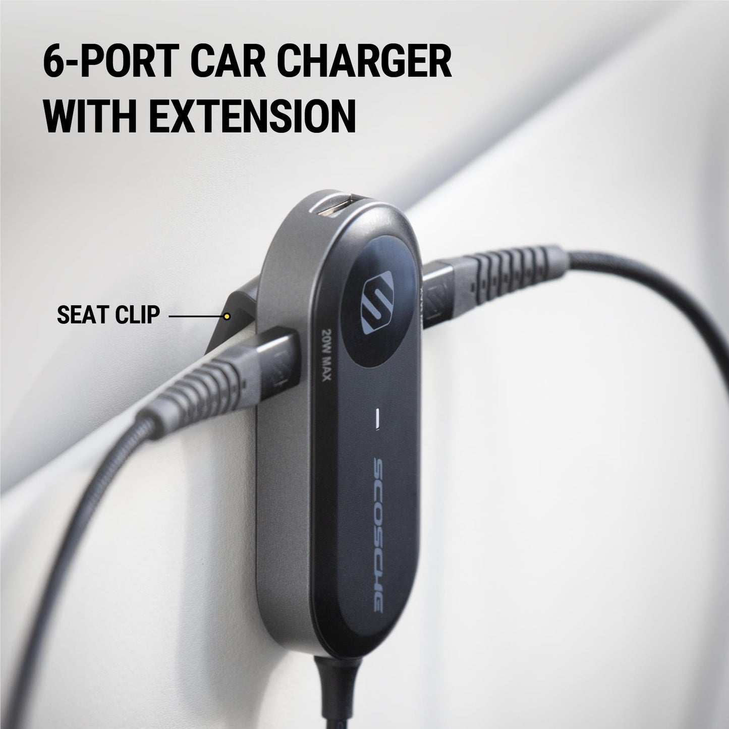 Scosche 100W Multi Travel 6 Port Car Charger