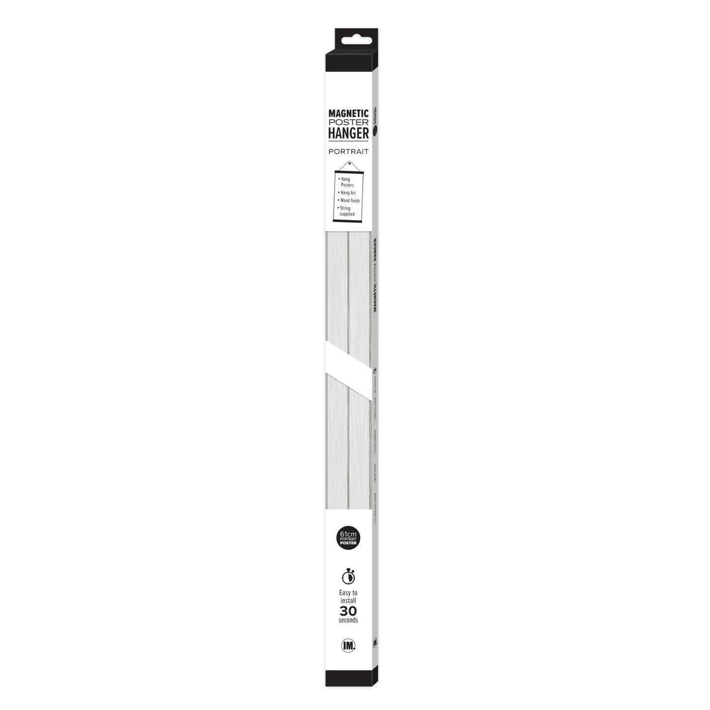 61cm Wooden Poster Hanger - White
