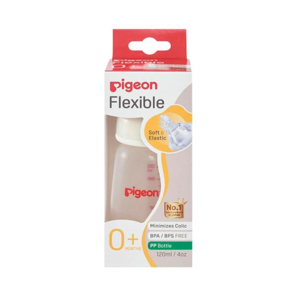 PIGEON SLIM NECK PP BOTTLE WITH FLEXIBLE TEAT 120ML